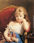 Holding Paintings - Young Girl Holding a Doll by Fritz Zuber-Buhler